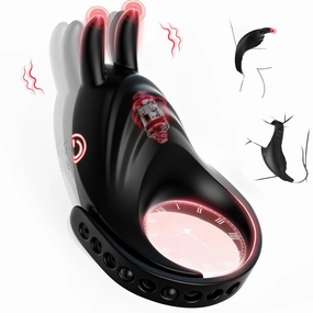 Adjustable Vibrating Penis Ring for Men Testis Stimulation Sex Toy for Couples Remote Control Vibrating Penis Rings for Ejaculation Delay
