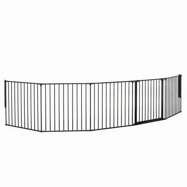 BabyDan SG-FXXL826-B Flex XXL Room Divider Adjustable 35 to 138 Inch Extra Wide 28 Inch Tall Wall Mounted Metal Baby and Pet Safety Gate, Black