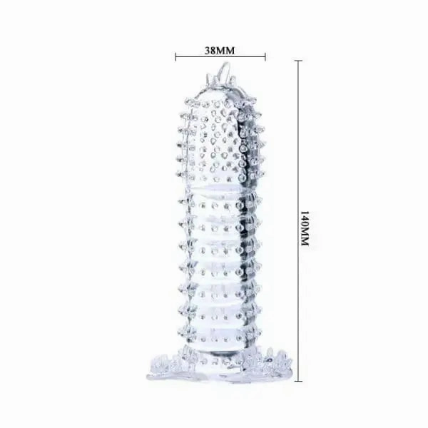 Baile – Penis Cover-  Sheath With Transparent Stimulating Points - Clear - 14 Cm