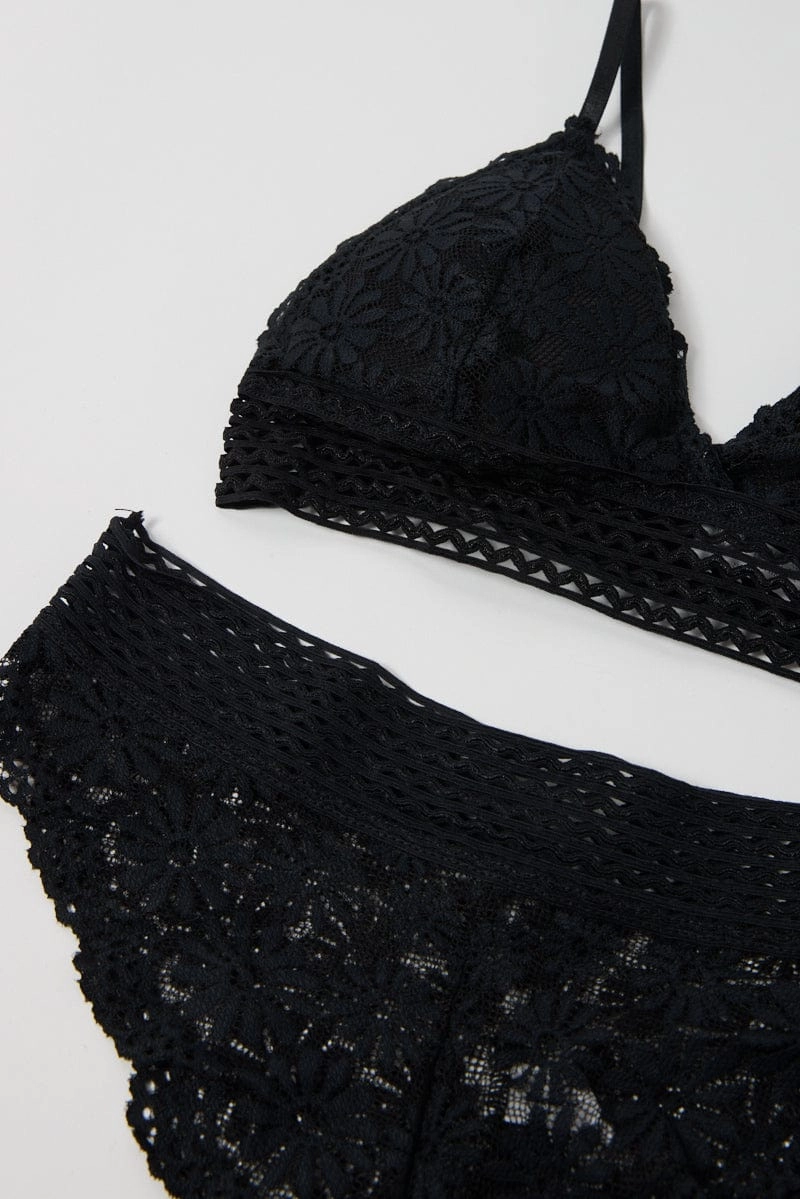 Black Lace Lingerie Set