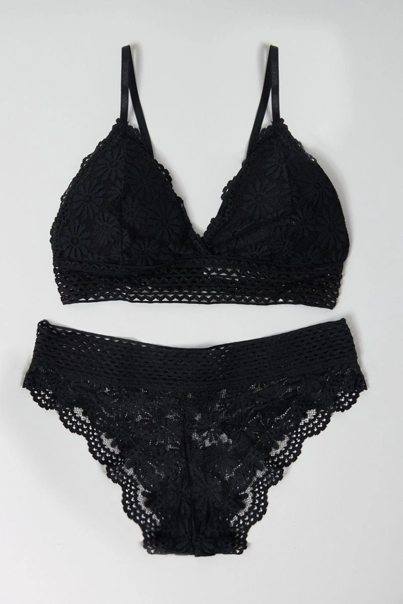 Black Lace Lingerie Set