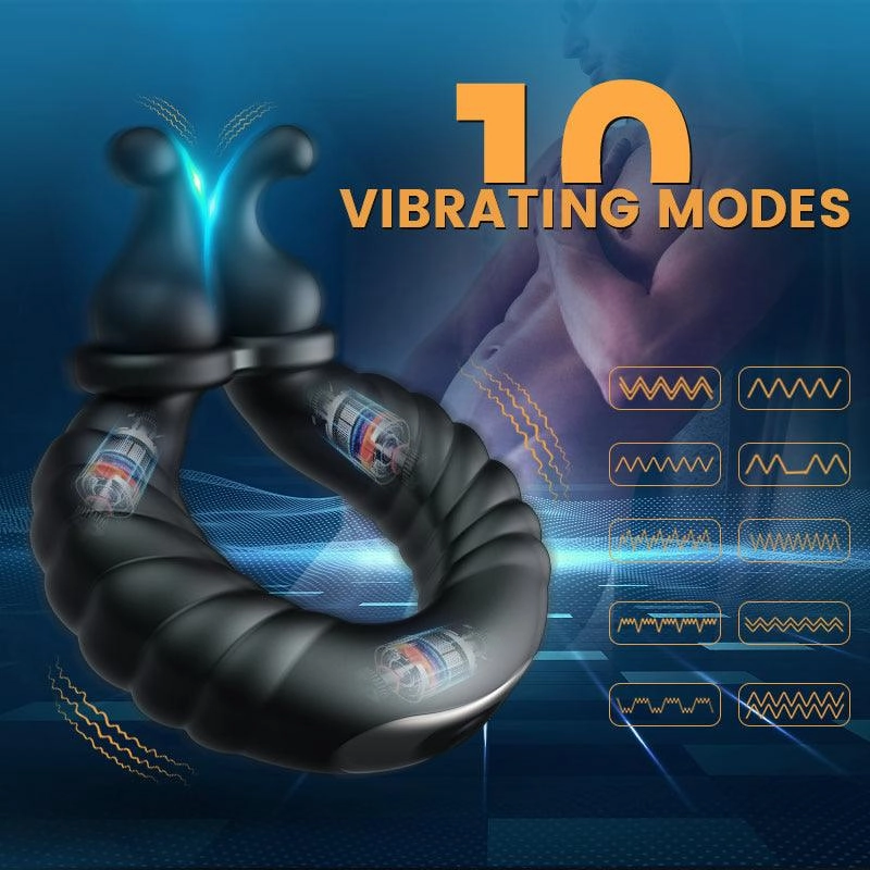 Bunny Boy-Separable Rabbit Rocker 10 Vibrating Penis Ring for Couple Play