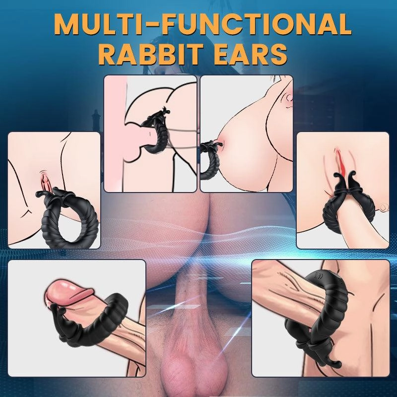 Bunny Boy-Separable Rabbit Rocker 10 Vibrating Penis Ring for Couple Play