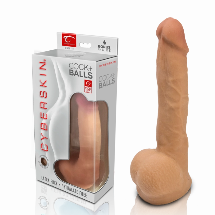 CyberSkin® Cyber Cock with Balls, Medium