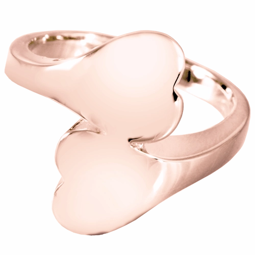 Double Heart Companion Cremation Ring with Two Compartments