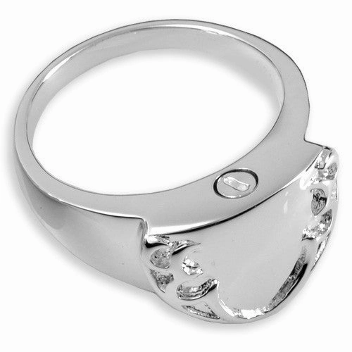 Engravable Shield Cremation Ring Memorial Jewelry for Cremated Remains