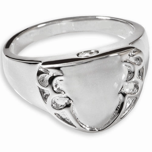 Engravable Shield Cremation Ring Memorial Jewelry for Cremated Remains