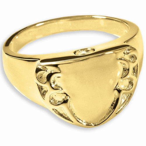 Engravable Shield Cremation Ring Memorial Jewelry for Cremated Remains
