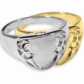 Engravable Shield Cremation Ring Memorial Jewelry for Cremated Remains