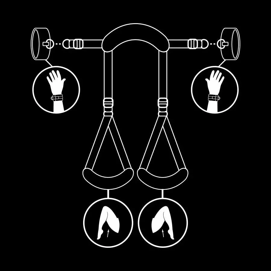Fetish Submissive - Open Legs Position with Neoprene lining handcuffs