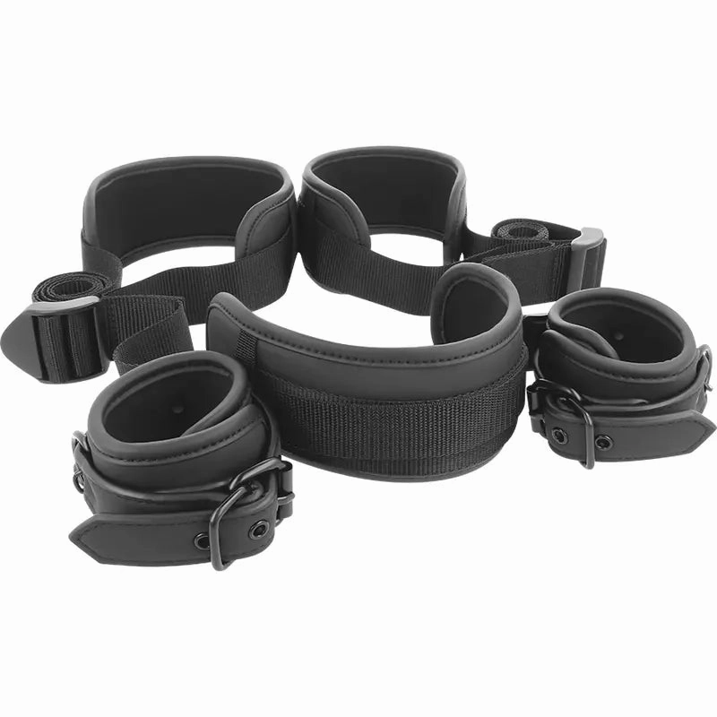 Fetish Submissive - Open Legs Position with Neoprene lining handcuffs