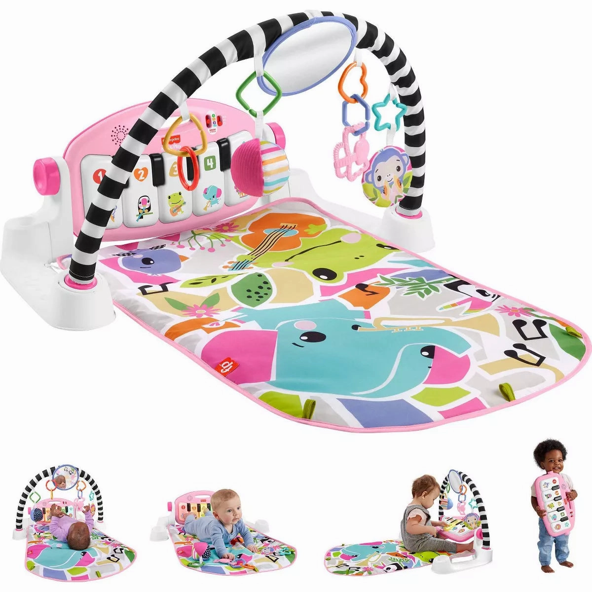 Fisher-Price 89409572 Glow & Grow Kick and Play Gym - Pink