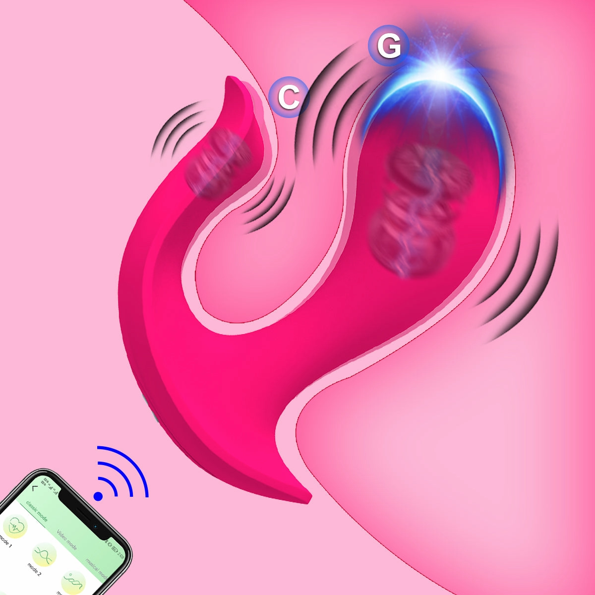 G Spot and Clit Dual Vibrator with App Control W9