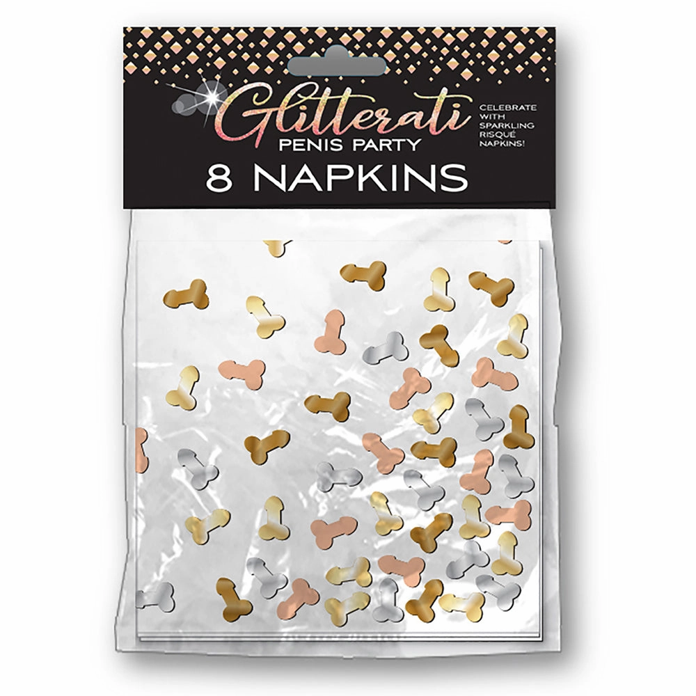 Glitterati Penis Party Napkins 8-Pack