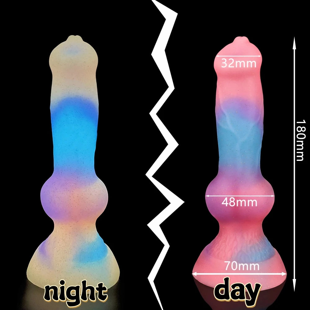 Glow-in-the-Dark Beast Dildo Soft Silicone Adventurous Fantasy Pleasure