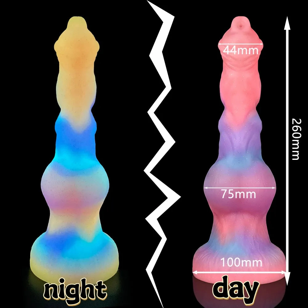 Glow-in-the-Dark Beast Dildo Soft Silicone Adventurous Fantasy Pleasure