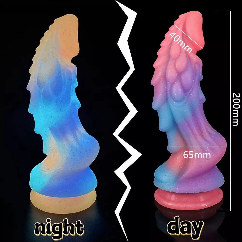Glow-in-the-Dark Beast Dildo Soft Silicone Adventurous Fantasy Pleasure