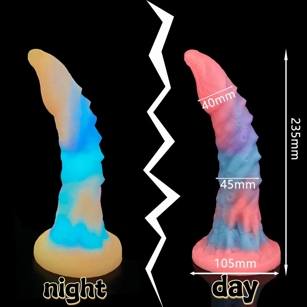 Glow-in-the-Dark Beast Dildo Soft Silicone Adventurous Fantasy Pleasure