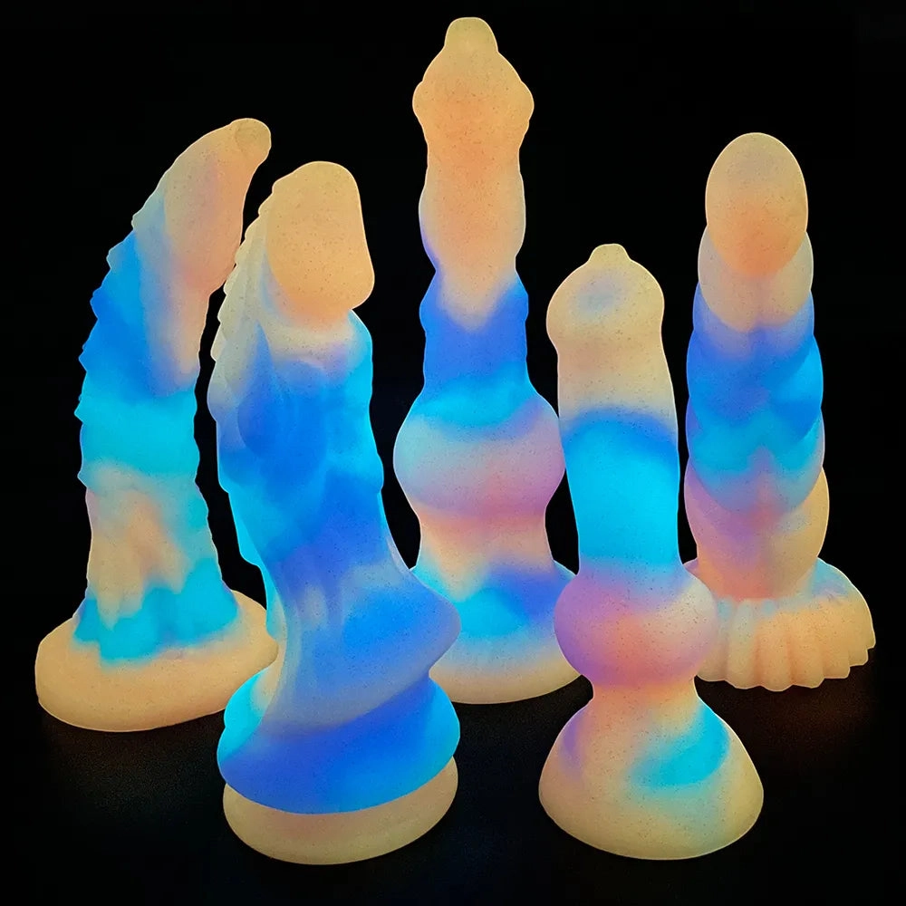 Glow-in-the-Dark Beast Dildo Soft Silicone Adventurous Fantasy Pleasure