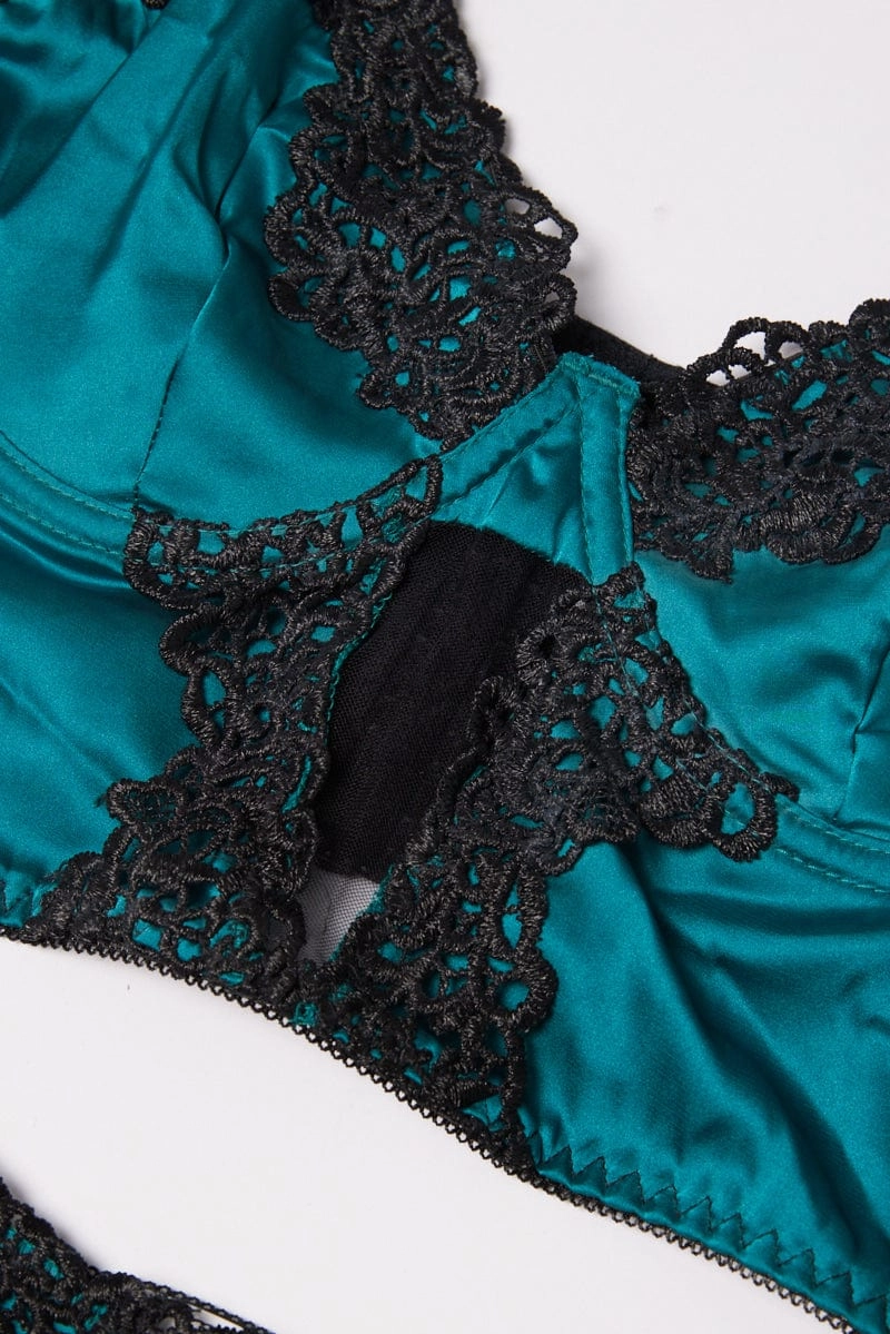Green Cut Out Lingerie Set