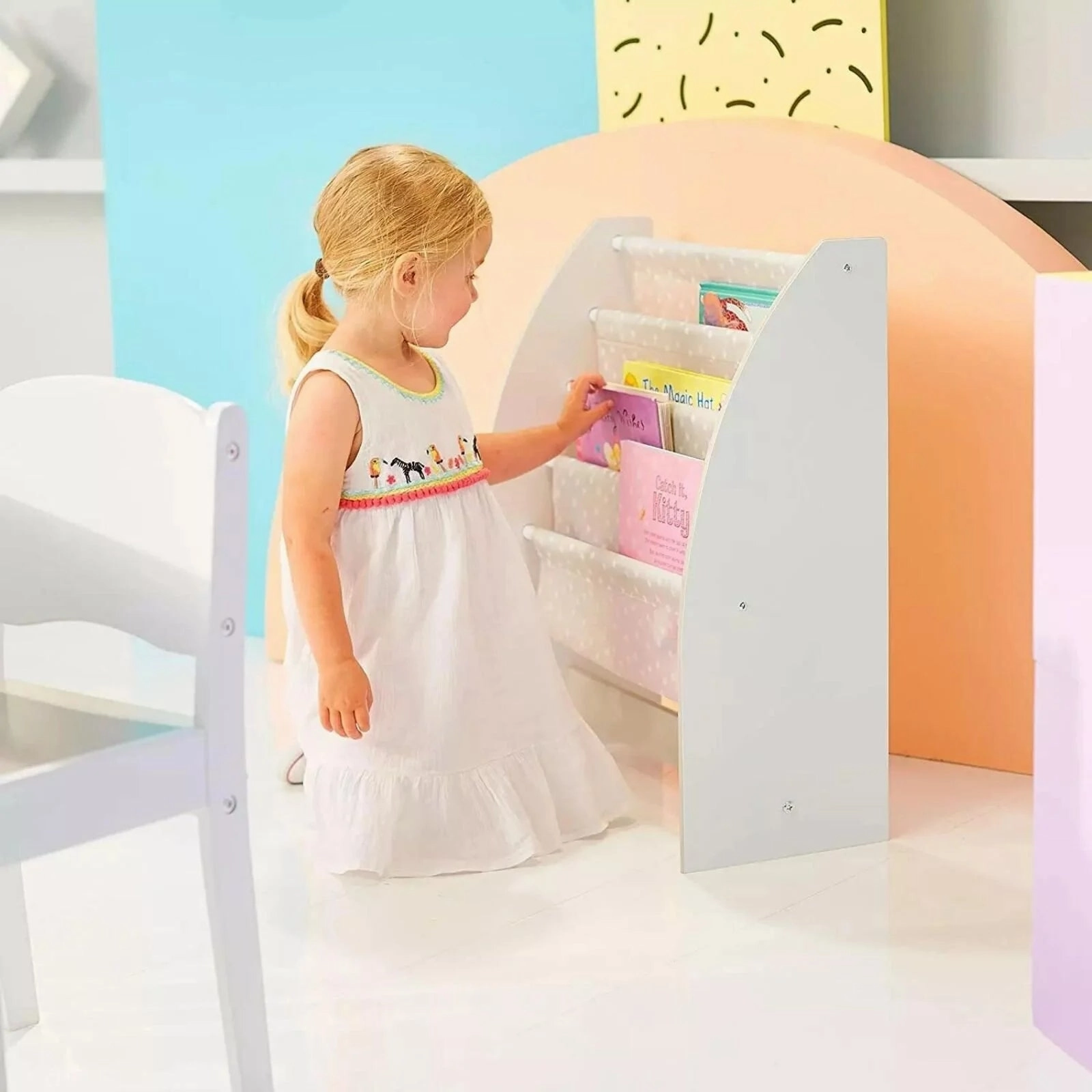 Hello Home Kids Sling Bookcase - White