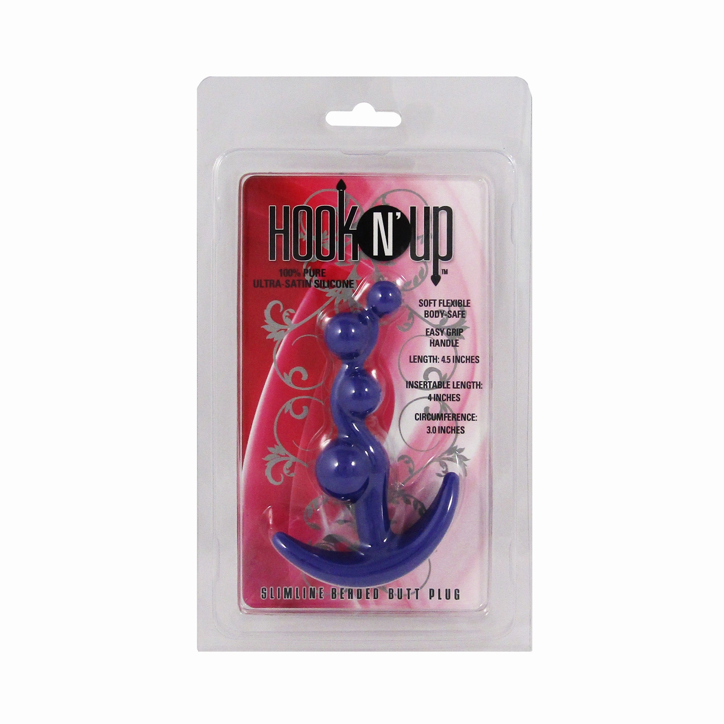 Hook N' Up Small Beaded Anal Plug - Purple