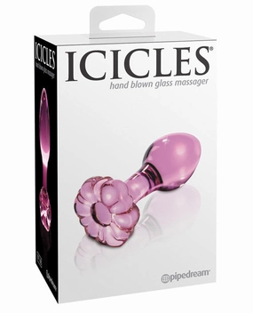 Icicles No 48 Glass Anal Plug Pink 3 Inch