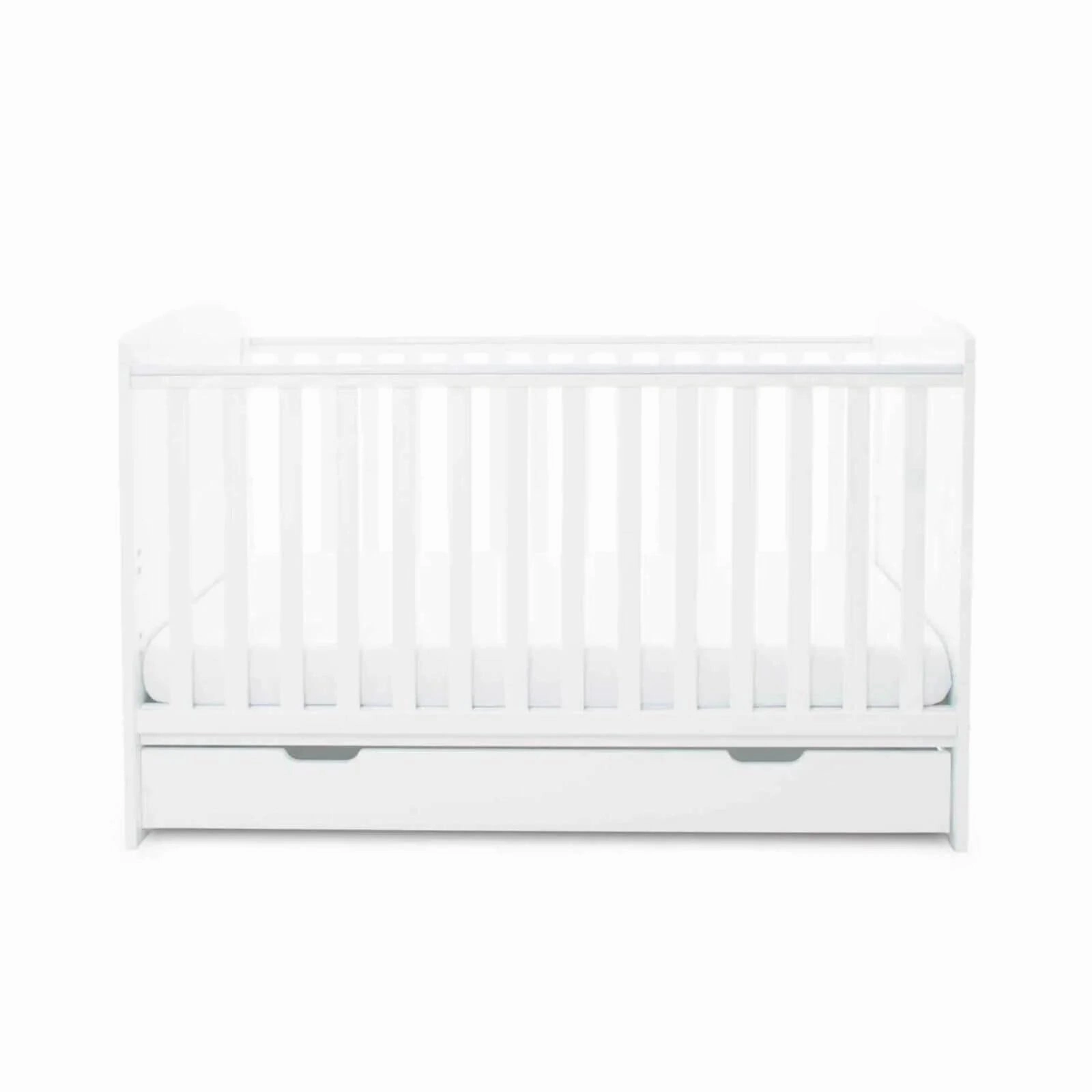 Ickle Bubba Coleby Classic Cot Bed & Under Drawer White - Fibre Mattress