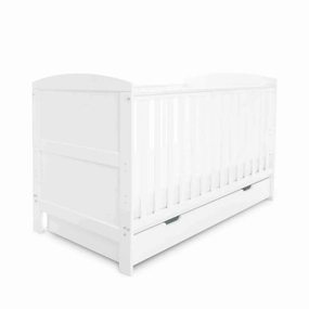 Ickle Bubba Coleby Classic Cot Bed & Under Drawer White - Fibre Mattress