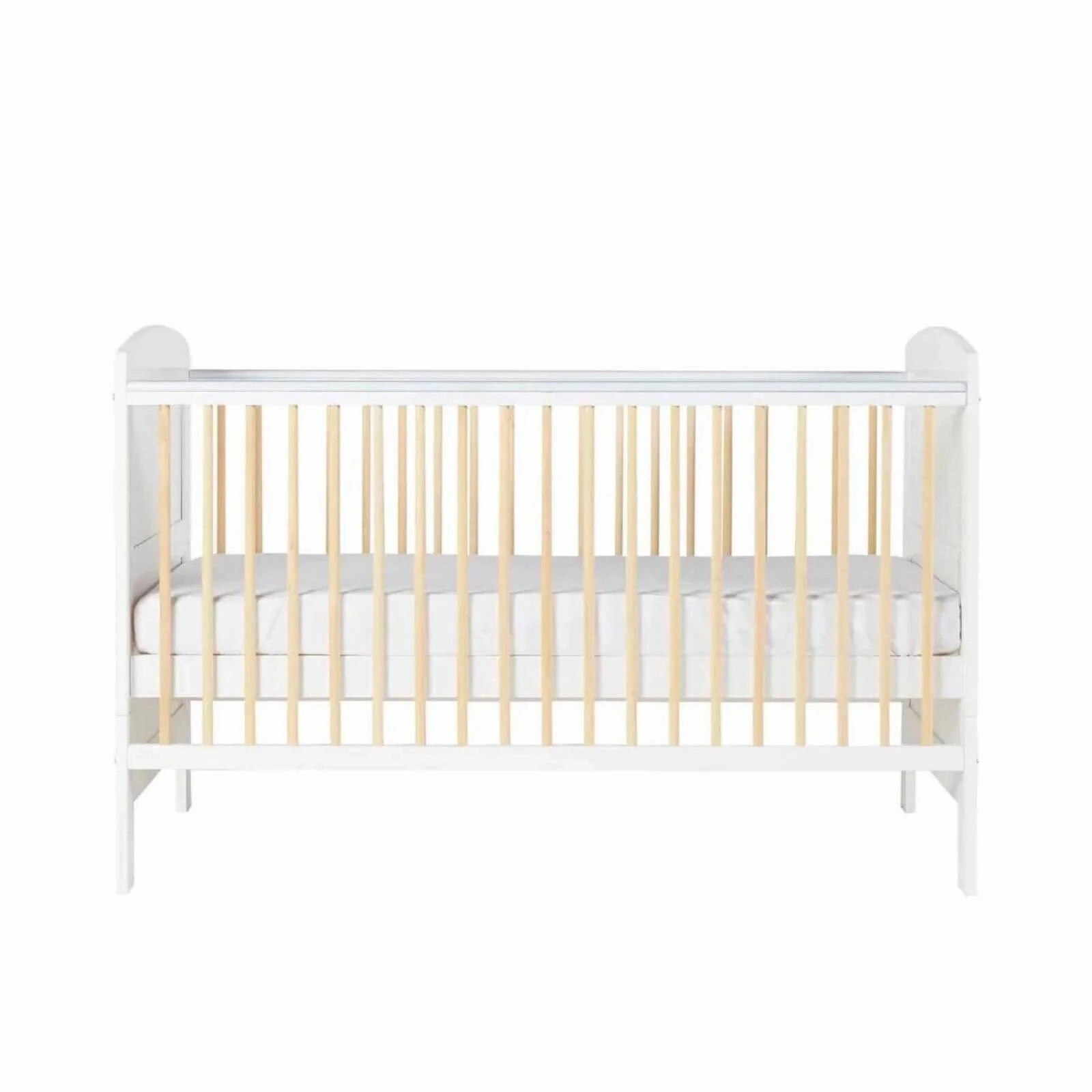 Ickle Bubba Coleby Scandi Cot Bed Scandi White - Premium Pocket Sprung Mattress