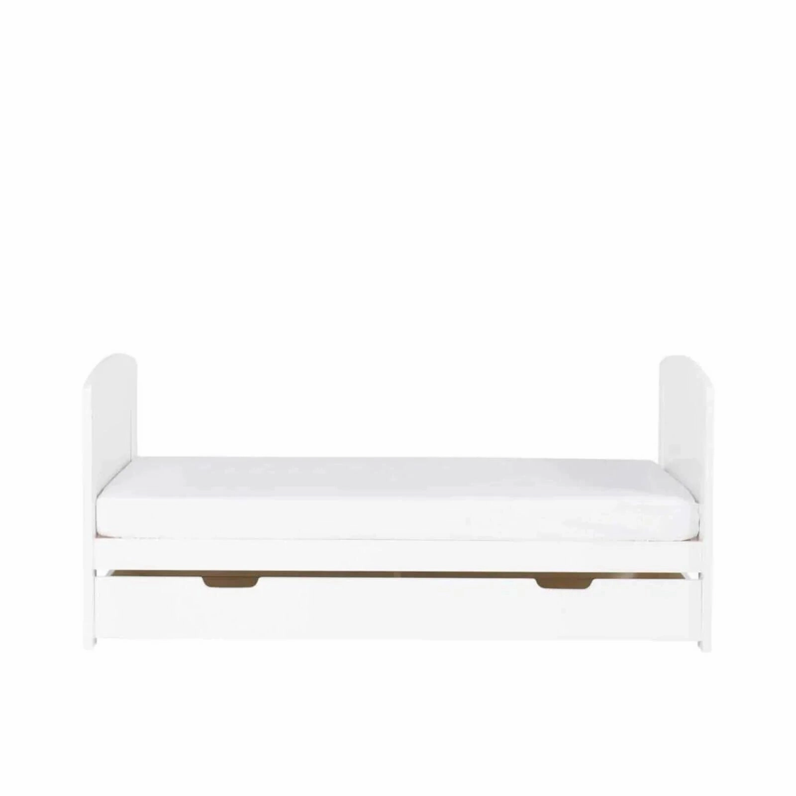 Ickle Bubba Coleby Scandi Cot Bed with Under Drawer Scandi White - Without Mattress