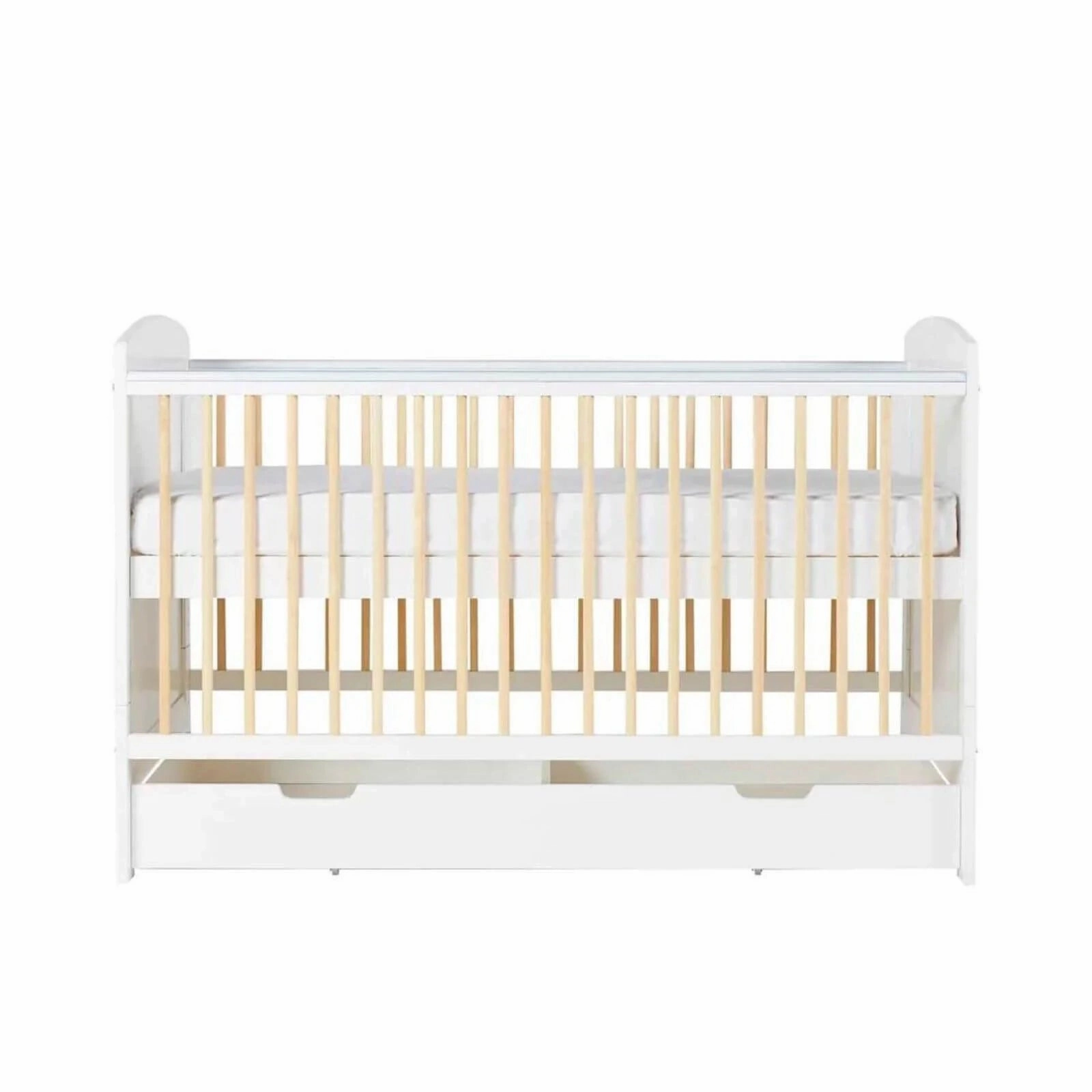 Ickle Bubba Coleby Scandi Cot Bed with Under Drawer Scandi White - Without Mattress