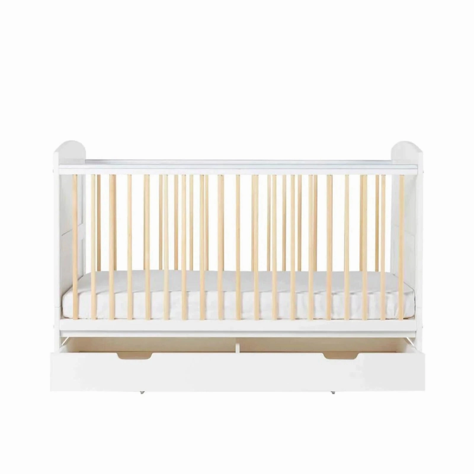 Ickle Bubba Coleby Scandi Cot Bed with Under Drawer Scandi White - Without Mattress