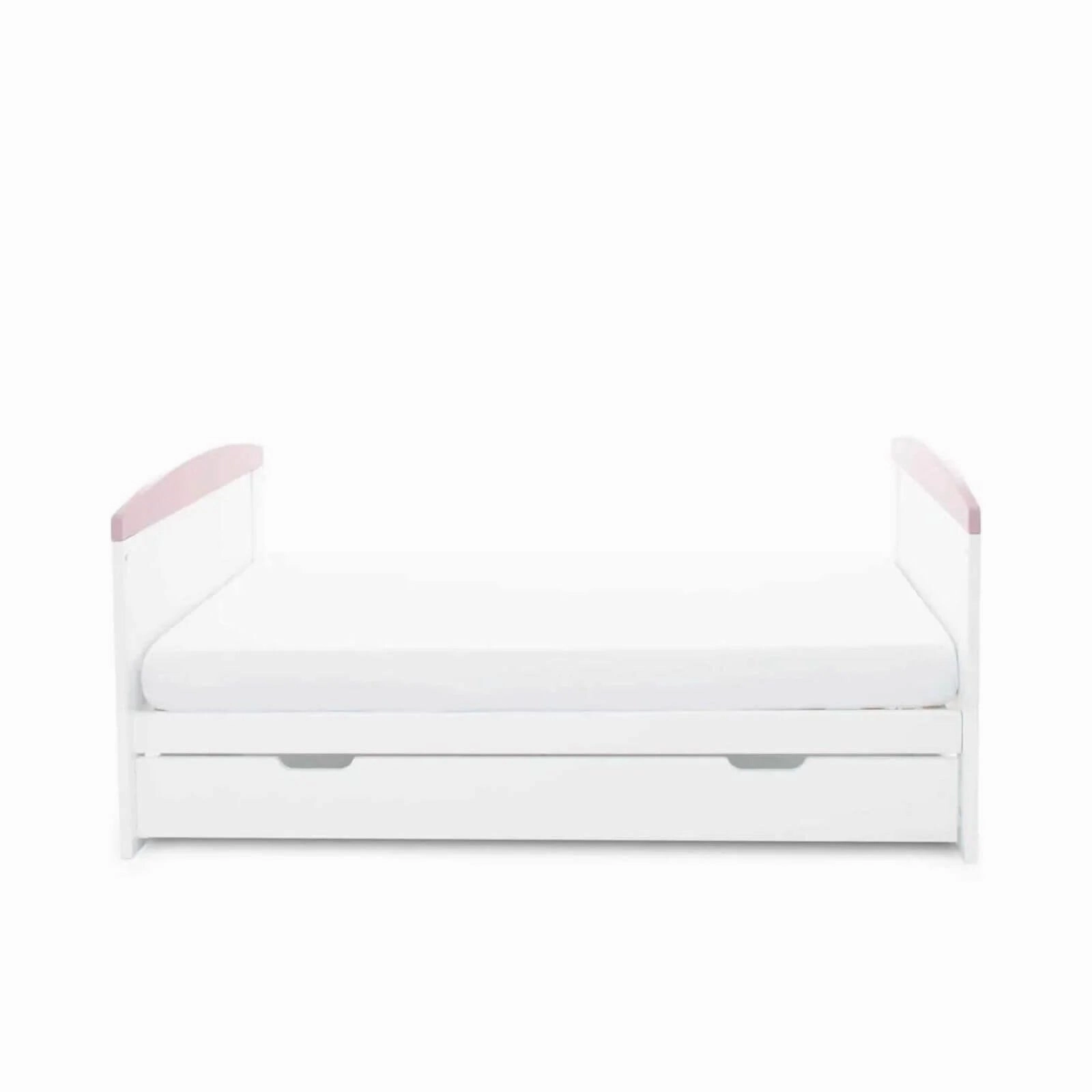 Ickle Bubba Coleby Style Cot Bed with Under Drawer Elephant Love Pink - Premium Pocket Sprung Mattress