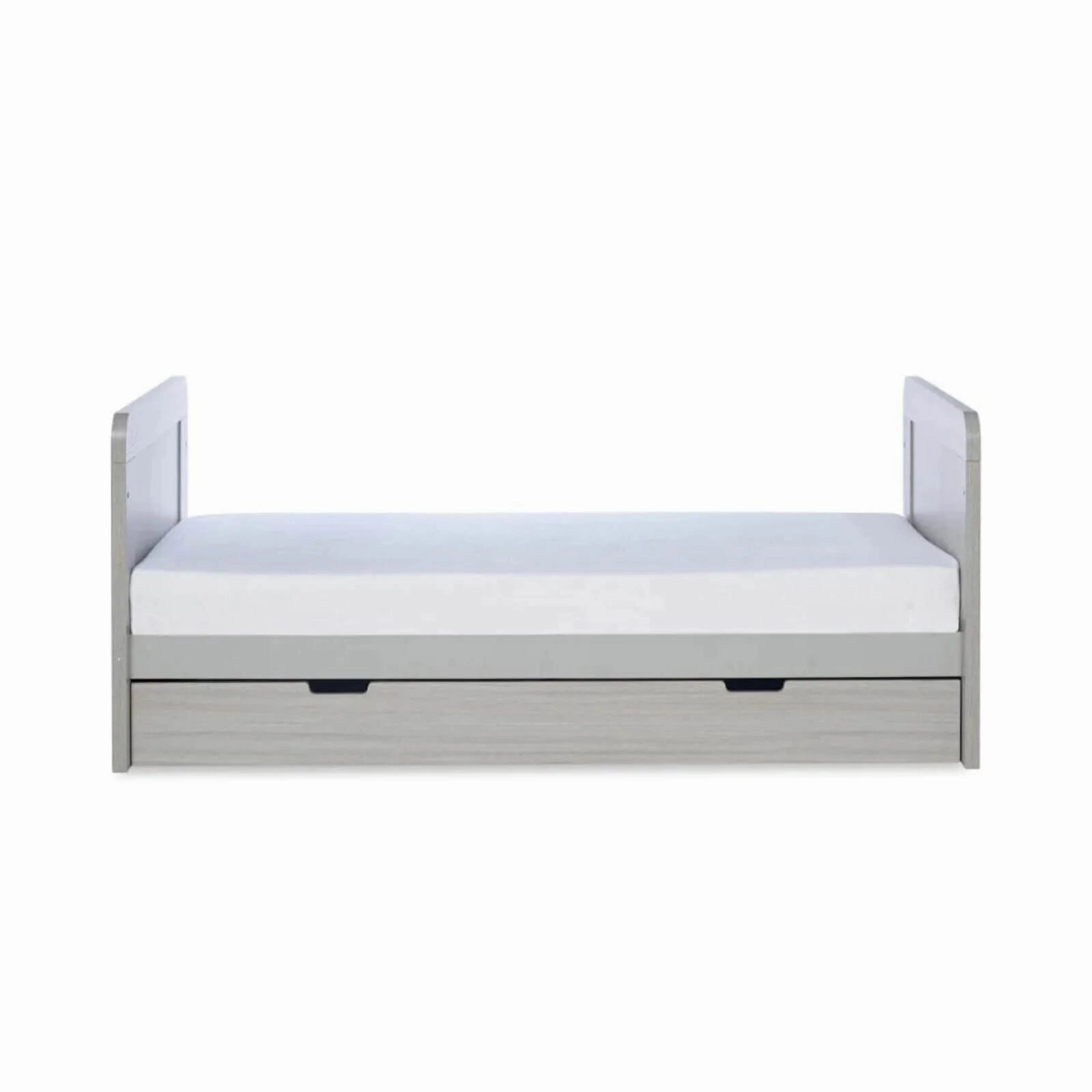 Ickle Bubba Pembrey Cot Bed & Under Drawer Ash Grey - Fibre Mattress