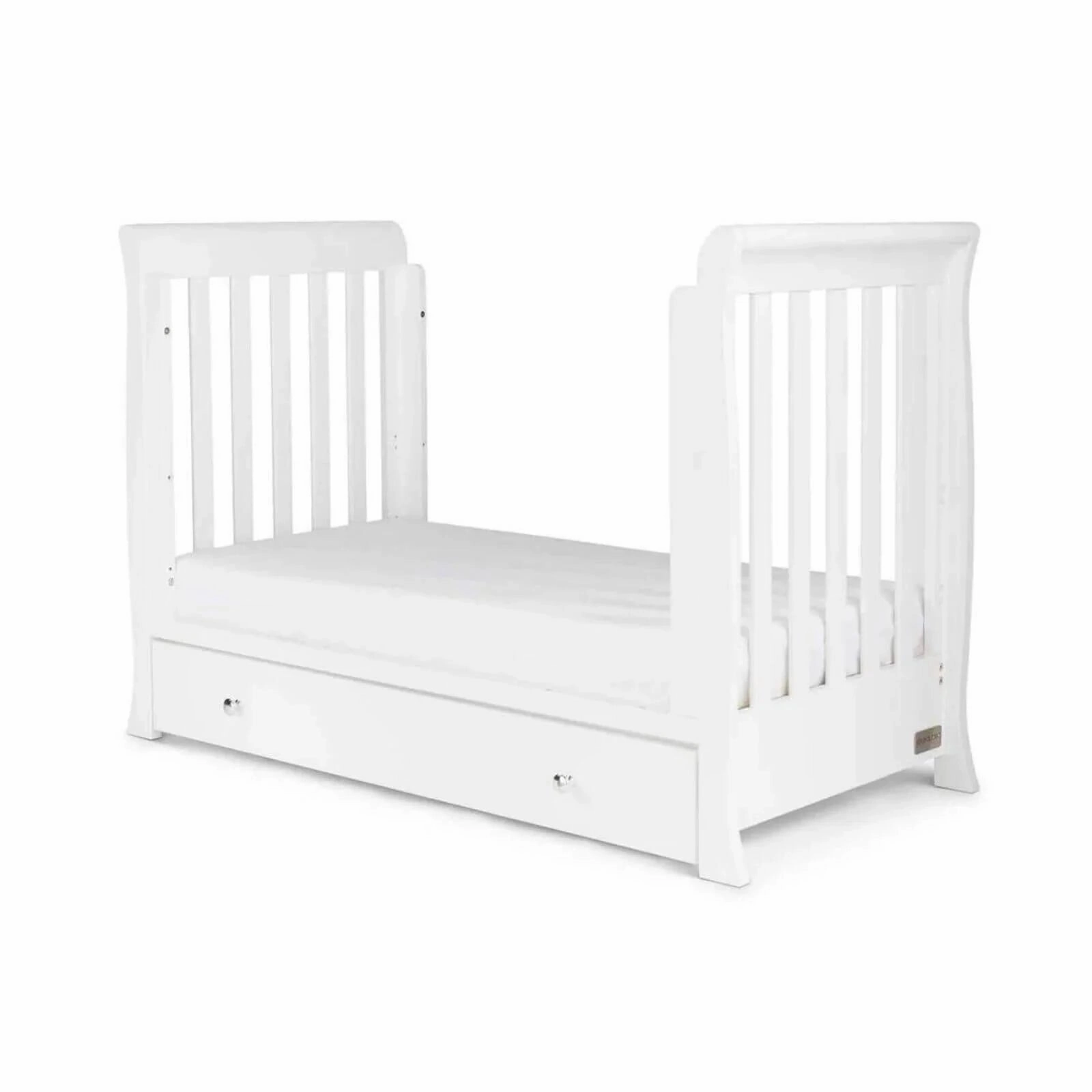 Ickle Bubba Snowdon Mini Cot Bed White - Without Mattress