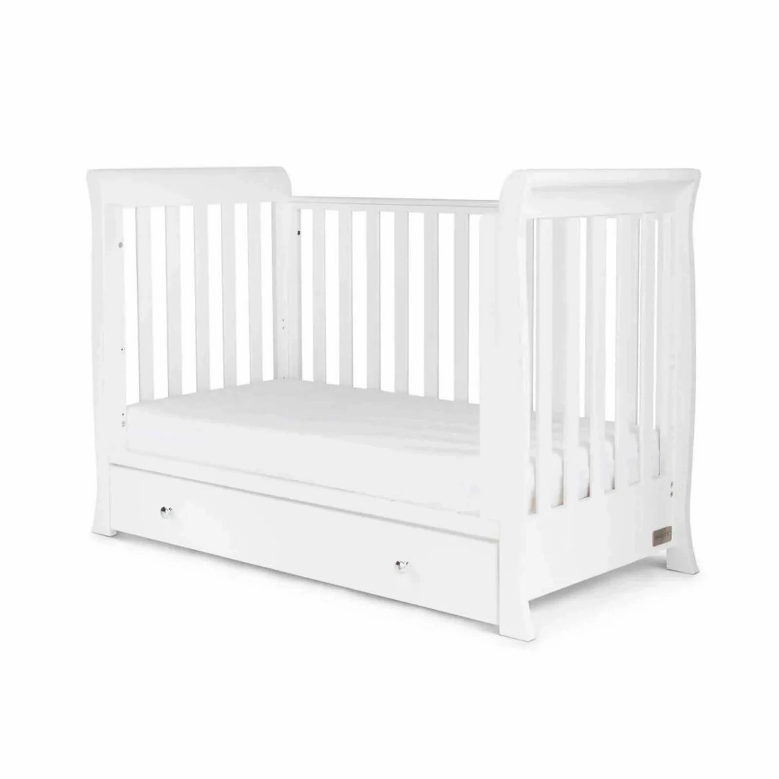 Ickle Bubba Snowdon Mini Cot Bed White - Without Mattress