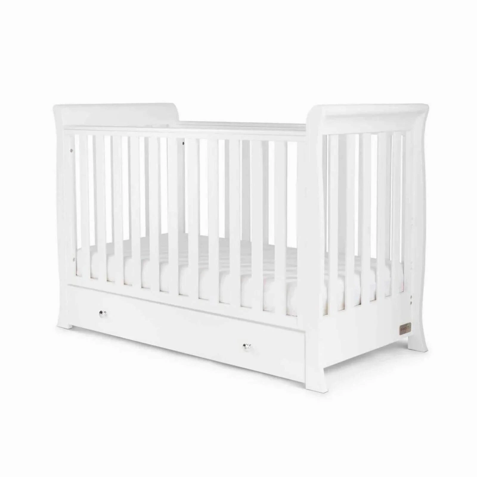 Ickle Bubba Snowdon Mini Cot Bed White - Without Mattress
