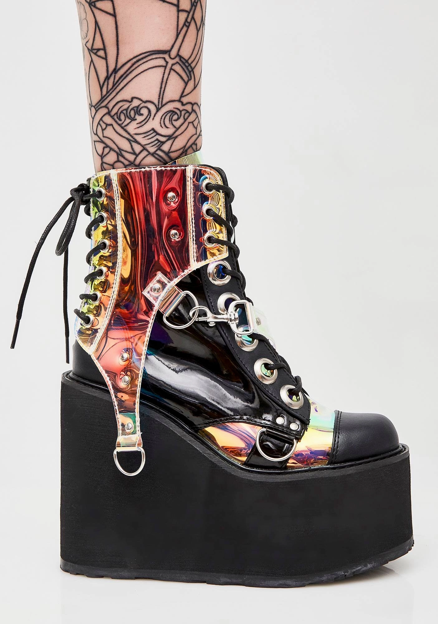 Iridescent Black Boots