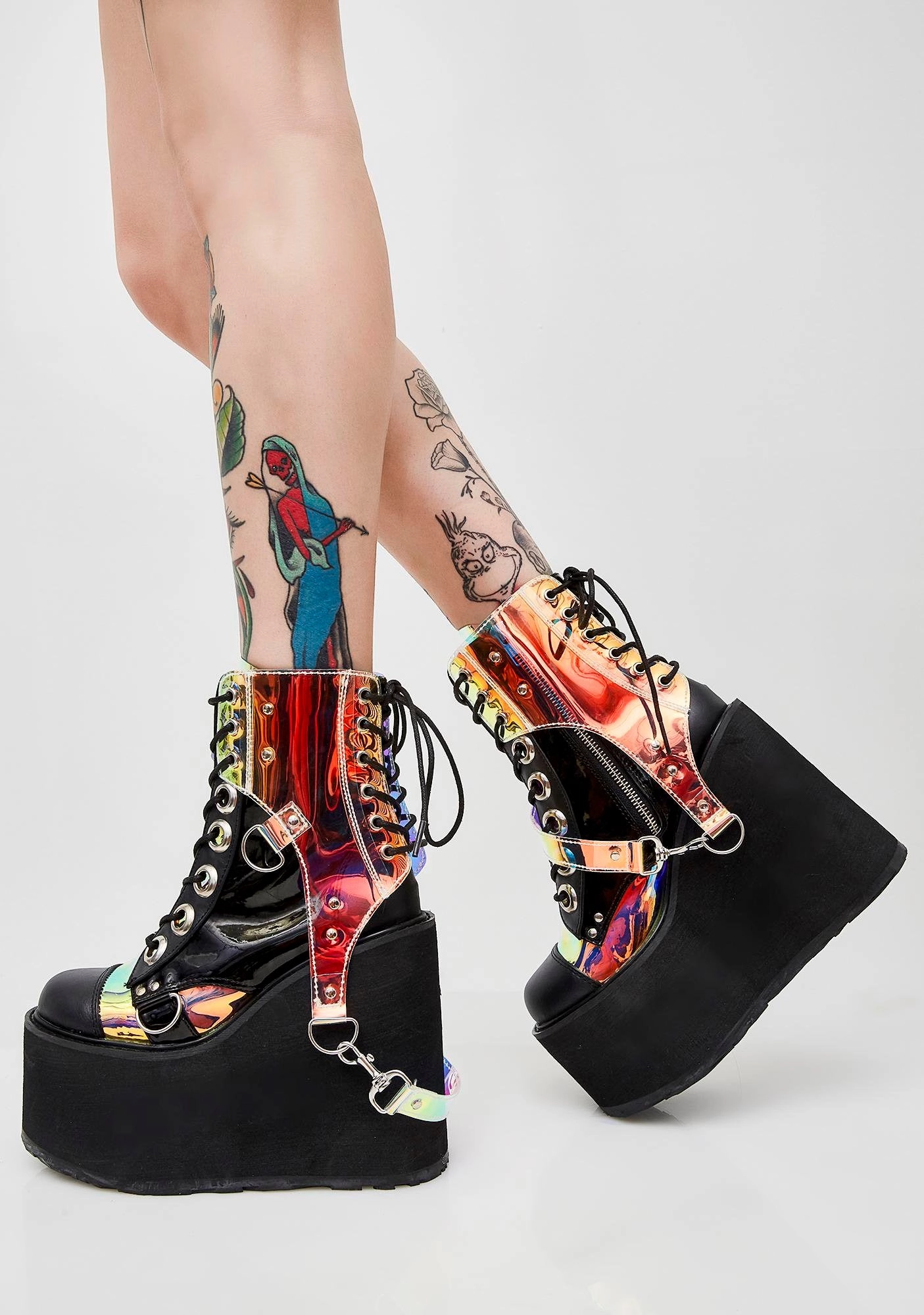 Iridescent Black Boots