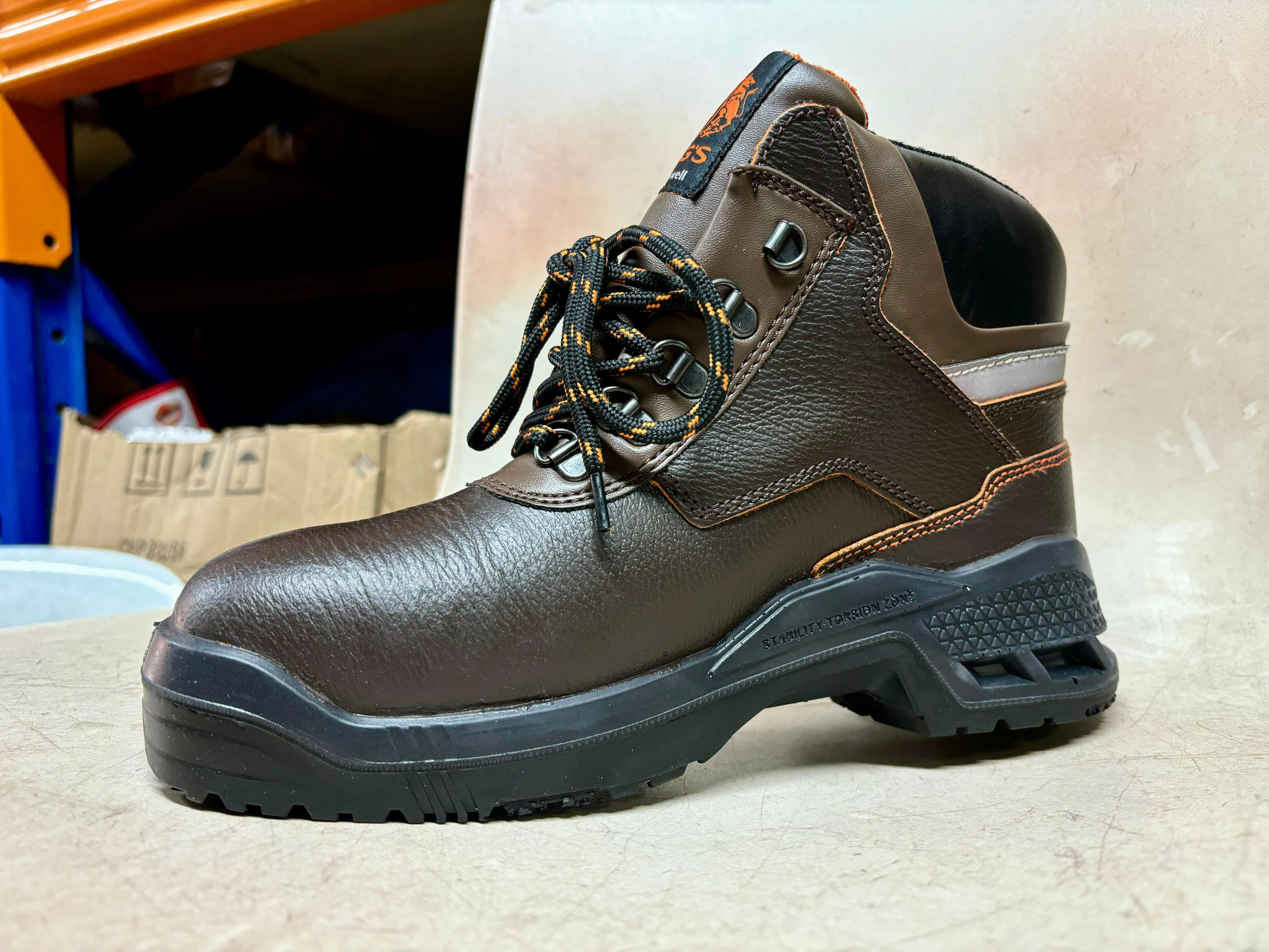 KING'S Brown Mid Cut Padded Ankle Collar Safety Boot Dual Density Polyurethane (PU) | Model : KWD301K | UK Sizes: #3, #04, #05, #6, #7, #8, #9, #10, #11, #12, #13