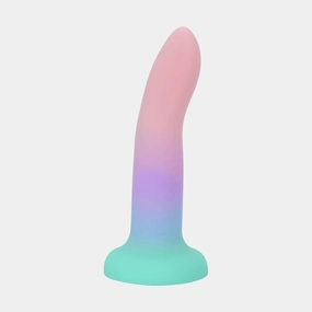 Leel Non Vibrating Dildo-Colorful Rainbow Pink River