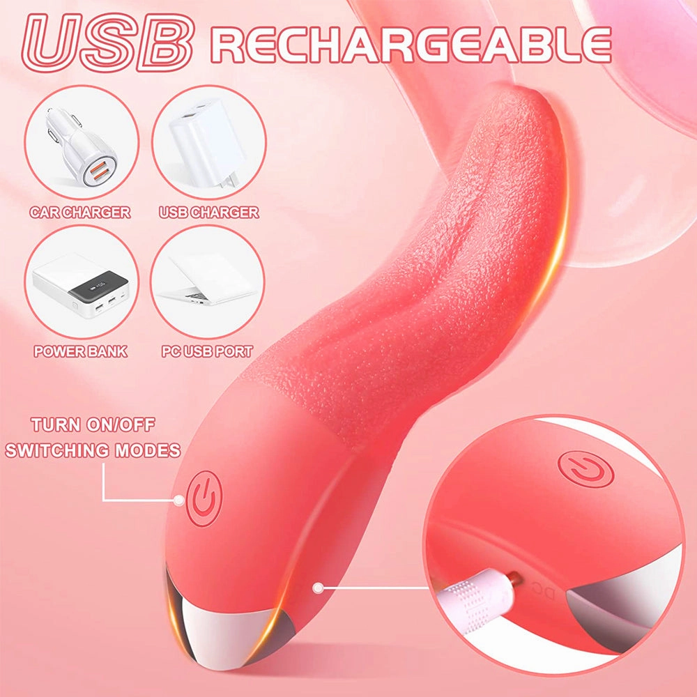 Lenga - 10 Modes Stimulator Tongue Clit Licking Vibrators G Spot Clitoral Nipple Vibrators