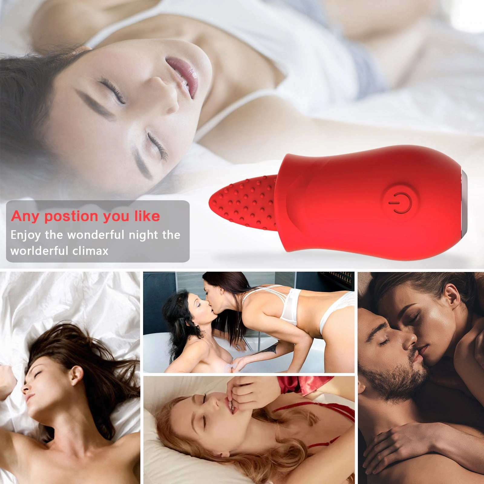 Lola-Clit Licking Tongue Rose Sex Toy Vibrator Stimulator for Women