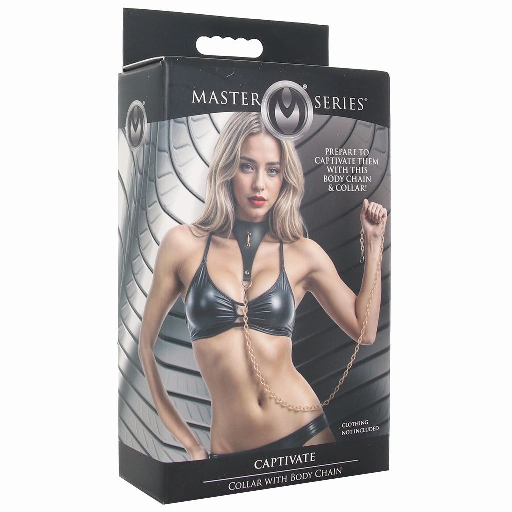 Master Series Captivate Collar with Body Chain in Black