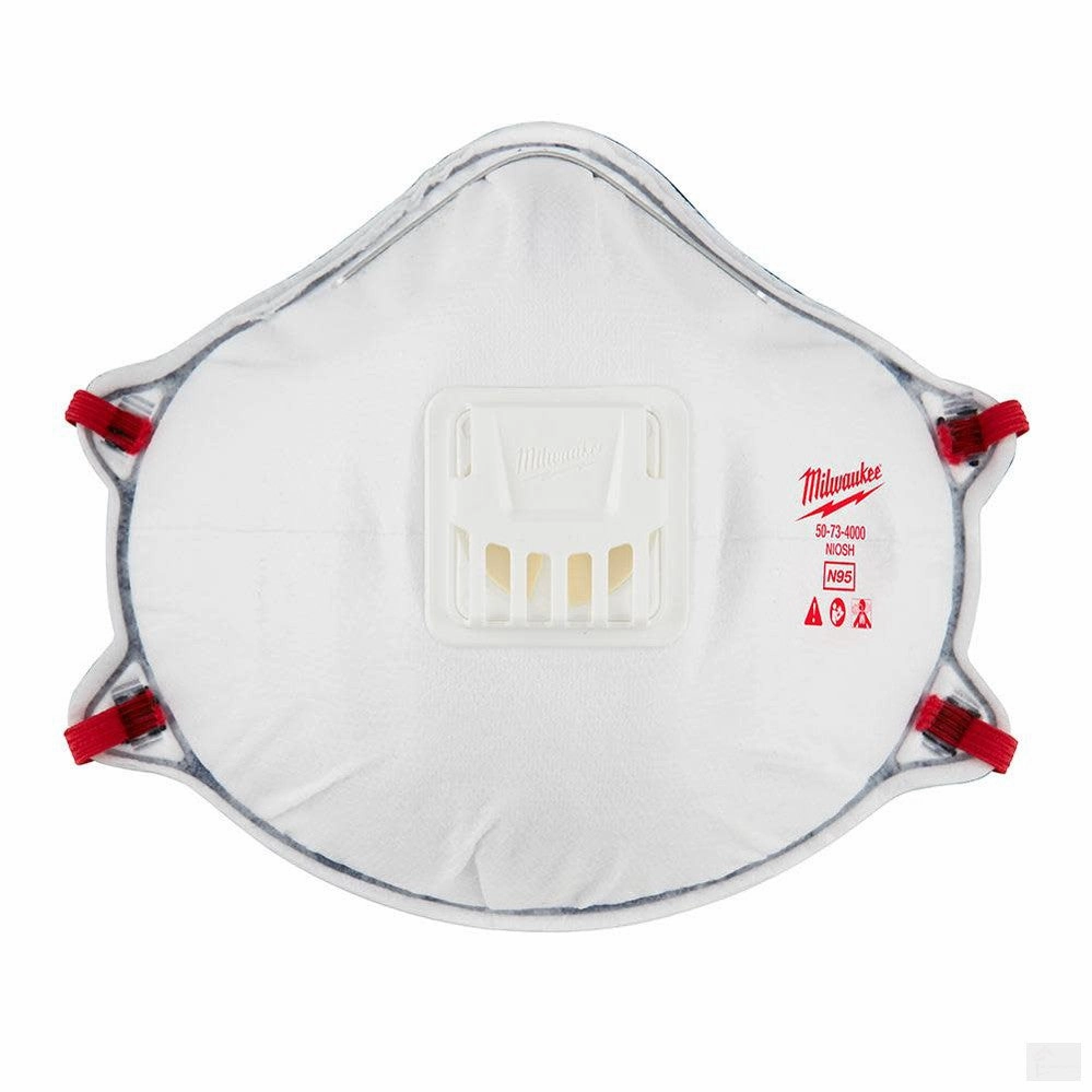 MILWAUKEE 10pk N95 Valved Respirator with Gasket [48-73-4004]