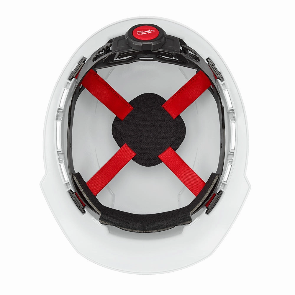 Milwaukee 48-73-1200 - White Front Brim Vented Hard Hat w/4pt Ratcheting Suspension - Type 1, Class C