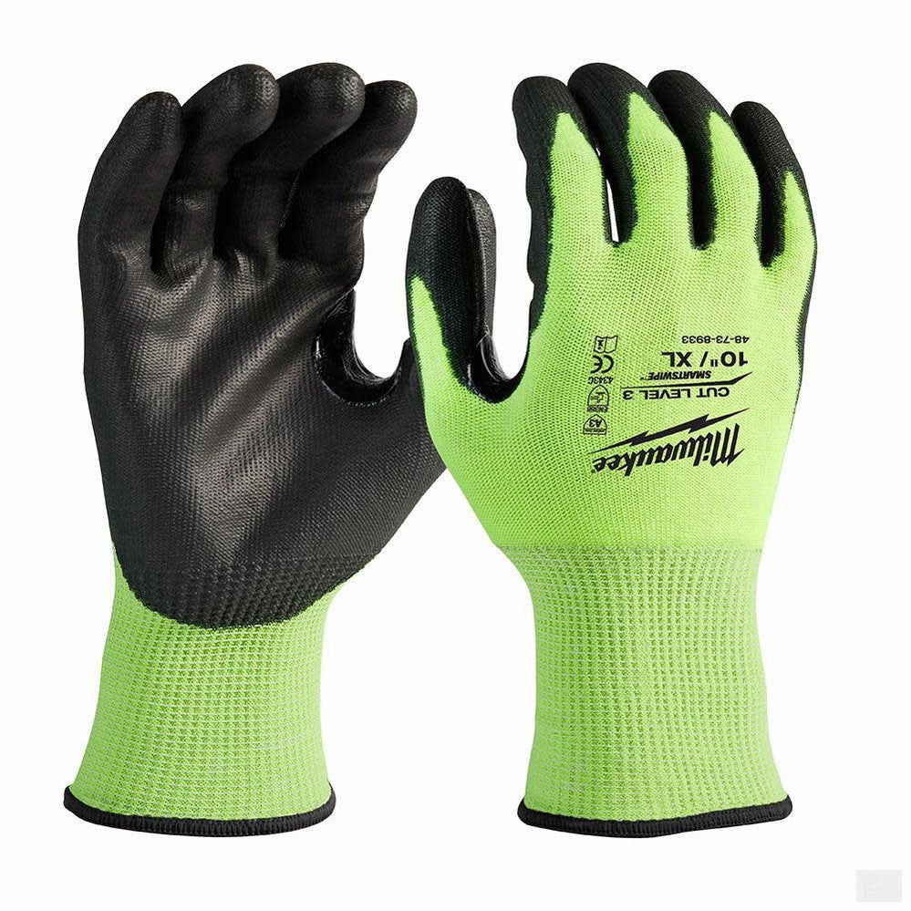 MILWAUKEE High Visibility Cut Level 3 Polyurethane Dipped - XL [48-73-8933]