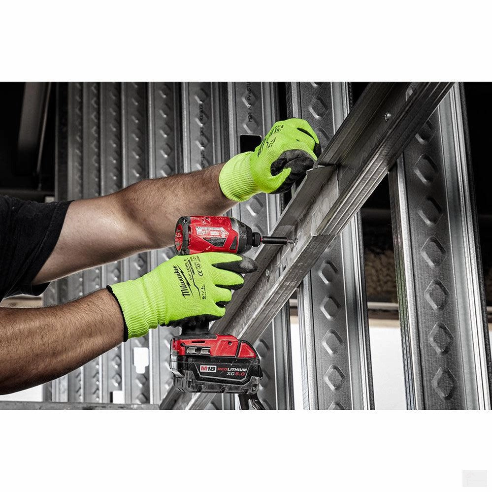 MILWAUKEE High Visibility Cut Level 3 Polyurethane Dipped - XL [48-73-8933]
