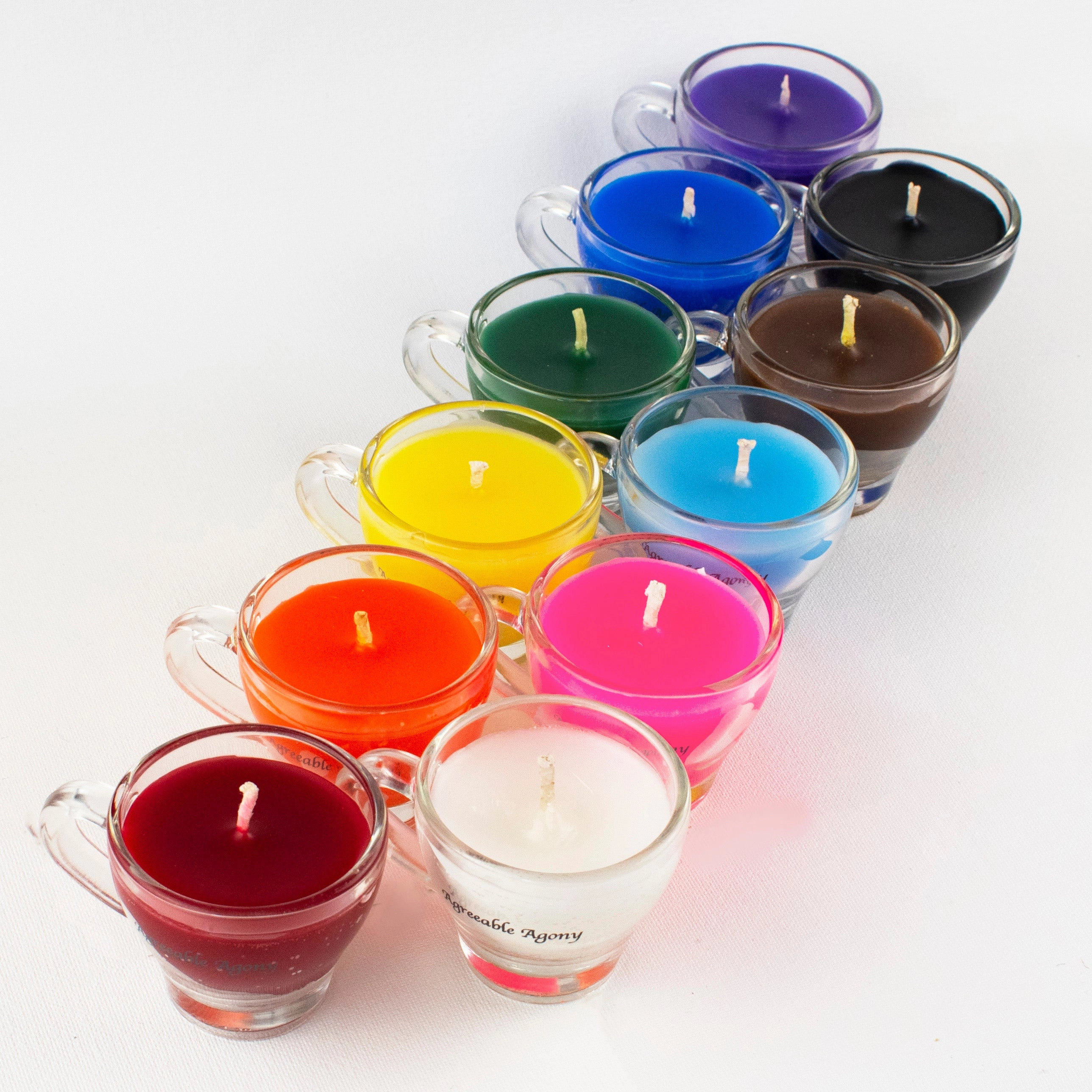 Mini Candle Rainbow Sets - Wax Play Teacup Candle - Low Temp - Paraffin - Regular & Blacklight